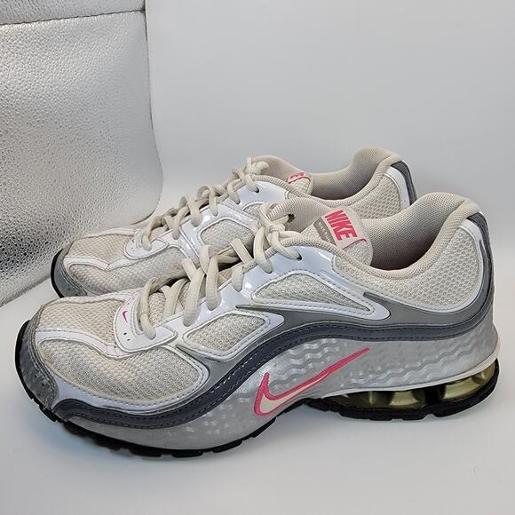 Nike Reax Run 5 Women’s Running Shoes White Silver Pink Size 8.5 No Inserts - Picture 1 of 15